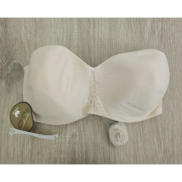Wacoal 85414 Ultra Body Suede Discontinued Strapless Convertible Beige Bra 34DD - Picture 1 of 10